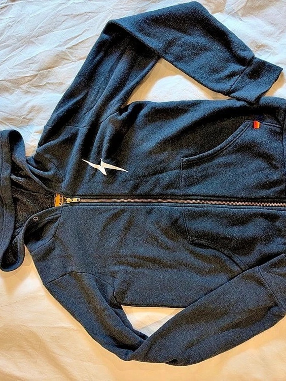 Aviator Nation Charcoal Lightning Bolt Zip-Up Hoodie